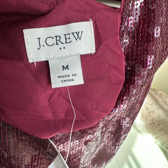 NWT J. Crew Sparkling Sequin Lined V-Neck Tank- Burgundy sz M - Picture 5 of 6